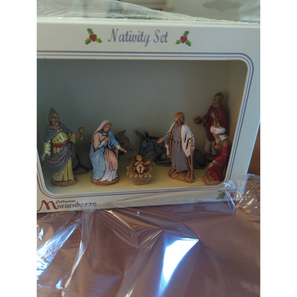 Moranduzzo Nativity Set Argen  8 Figurines Made in Italy NEW